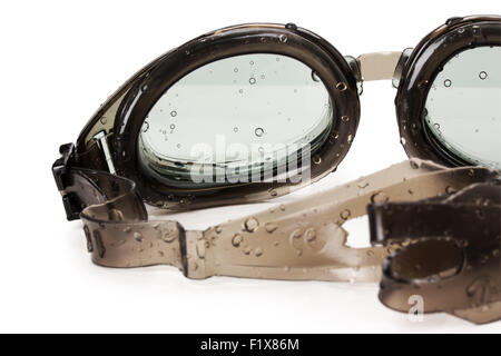 Schwimmbrille auf dem weißen Hintergrund. Stockfoto