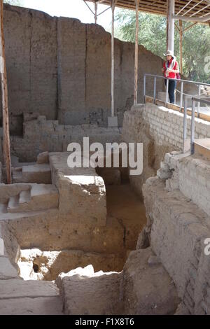 Huaca Rajada, die Königsgräber des Herrn von Sipan. Chiclayo, Peru. Stockfoto