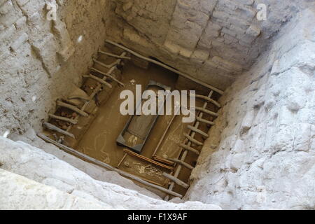 Huaca Rajada, die Königsgräber des Herrn von Sipan. Chiclayo, Peru. Stockfoto