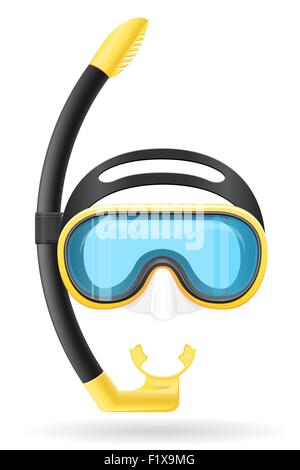 Maske und Schlauch zum Tauchen Vektor-Illustration isoliert auf weißem Hintergrund Stock Vektor