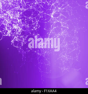 Dunkellila romantische abstrakten Hintergrund. Verbindenden Punkte, Blendenfleck Stockfoto