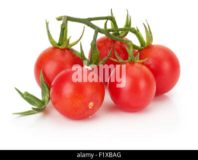 reife Tomaten auf dem weißen Hintergrund isoliert. Stockfoto