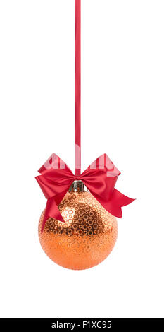 Weihnachtskugel isoliert auf weißem Hintergrund. Stockfoto