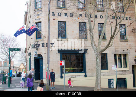 Lord Nelson Public House in The Rocks Gegend von Sydney, bezeichnet oft ein älteste Hotel in Sydney, Australien Stockfoto