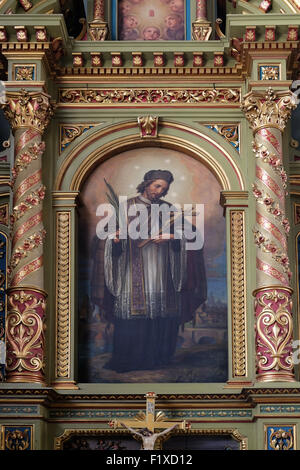 Heiligen Johannes von Nepomuk, der Altar in der Basilika des Heiligen Herzens Jesu in Zagreb, Kroatien Stockfoto