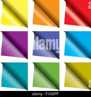 Gekräuselte Weißbuch Ecke Stock Vektor