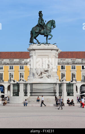 Portugal, Lissabon, Reiterstandbild von König José I ab 1775 am Praça tun Comercio - Commerce Square Stockfoto