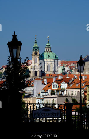 St. Nikolaus Kirche in Prag, Tschechische Republik, Europa Stockfoto