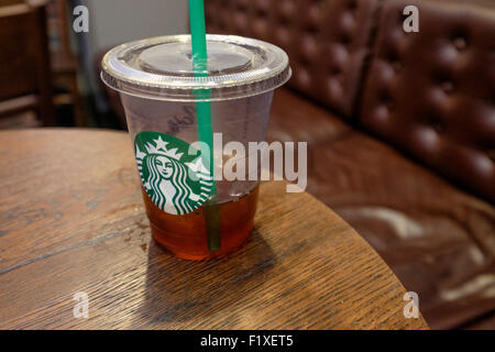 Starbucks iced Coffee cup Stockfoto