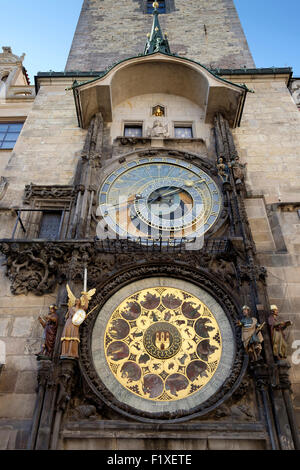 Astronomische Uhr in Prag, Tschechische Republik, Europa Stockfoto