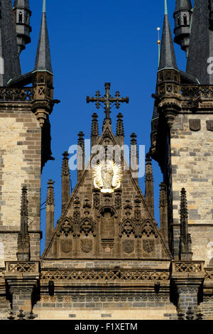 Detail der Liebfrauenkirche vor Tyn in Prag, Tschechische Republik, Europa Stockfoto