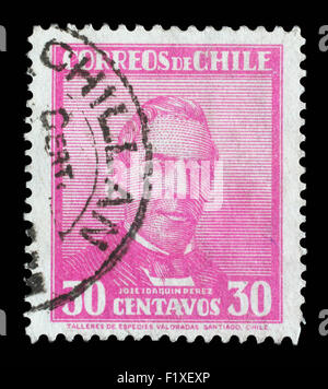 Stempel gedruckt, in der Chile zeigt José Joaquín Pérez Mascayano, Präsident von Chile, 1861-1871, ca. 1934 Stockfoto