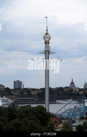 Eclipse-Fahrt im Vergnügungspark Gröna Lund in Stockholm, Schweden, Europa Stockfoto