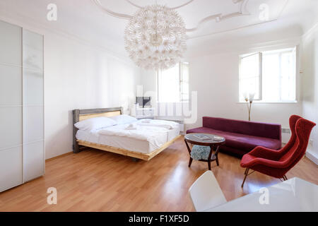 Schlafzimmer mit modernem design Stockfoto