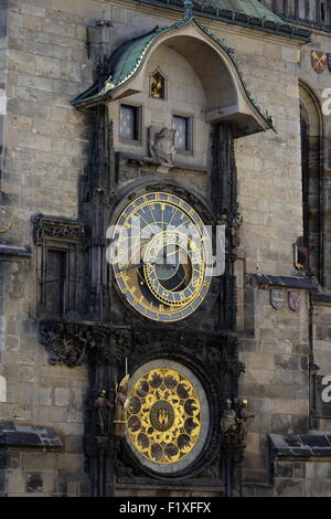 Astronomische Uhr in Prag, Tschechische Republik, Europa Stockfoto