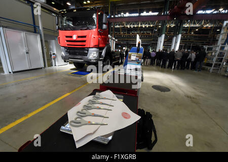 Die tschechischen LKW-Hersteller Tatra LKW öffnet sich eine neue Diagnose-Werke in Koprivnice, Tschechische Republik, auf Dienstag, 8. September 2015. (Foto/Jaroslav Ozana CTK) Stockfoto