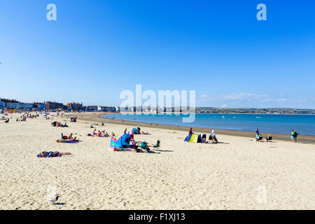 Der Stadtstrand in Weymouth, Jurassic Coast, Dorset, England, UK Stockfoto