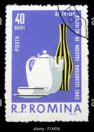 Briefmarke gedruckt in Rumänien zeigt Bild der 4. Mustermesse in Rumänien, Serie, ca. 1962 Stockfoto