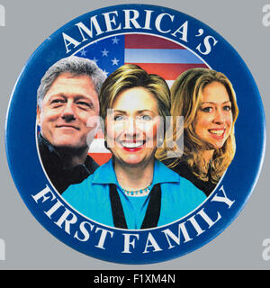 Eine 2008 Hillary Rodham Clinton USA Präsidentenkampagne primäre Taste pin Stockfoto