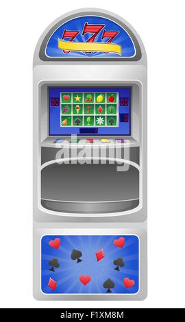 Slot-Maschine-Vektor-Illustration isoliert auf weißem Hintergrund Stock Vektor