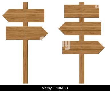 Holzbretter Zeichen Vektor-Illustration isoliert auf weißem Hintergrund Stock Vektor