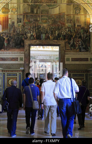 Galerie von Bibliotheken. Museen des Vatikans. Der Vatikan, Rom, Italien. Stockfoto