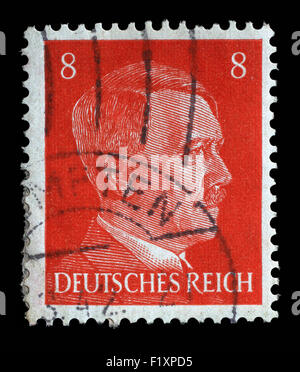 Deutsche REICH - ca. 1941: Eine Briefmarke gedruckt in Deutschland zeigt Bild von Adolf Hitler, Serie, 1941. Stockfoto