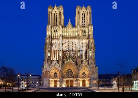 Frankreich, Marne, Reims, Notre Dame Kathedrale als Weltkulturerbe der UNESCO gelistet Stockfoto