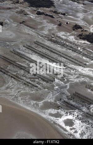 Frankreich, Manche, Chausey Inseln, die Springflut des 21. März 2015 (Luftbild) Stockfoto