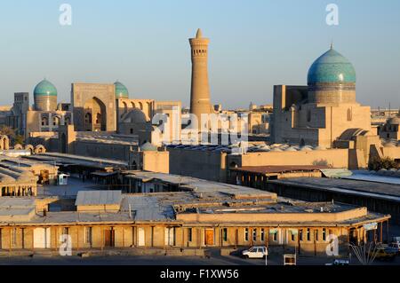 Usbekistan, Buchara, Altstadt Weltkulturerbe der UNESCO, das historische Zentrum von der Ark-Zitadelle betrachtet Stockfoto