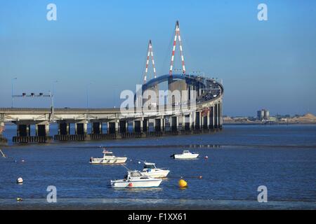 Frankreich, Loire-Atlantique, von Saint-Nazaire-Brücke zwischen Saint-Nazaire und Saint Brevin Les Pins Stockfoto