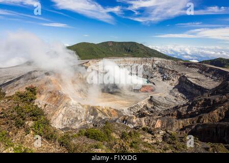 Costa Rica Alajuela Provinz, Poas Volcano National Park, Krater Poas Vulkan Stockfoto