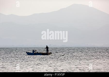 Marokko, Nador Lagune, Fischer Stockfoto