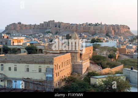 Indien, Bundesstaat Rajasthan, Wallburg von Rajasthan Weltkulturerbe von UNESCO, Jaisalmer, das Fort Stockfoto