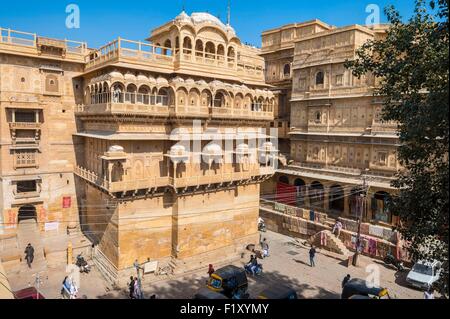 Indien, Bundesstaat Rajasthan, Wallburg von Rajasthan Weltkulturerbe von UNESCO, Jaisalmer, das Fort Stockfoto