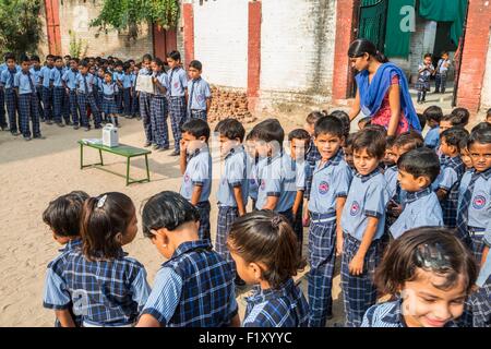 Indien, Rajasthan state, Ranakpur, Vinayak Public School Stockfoto