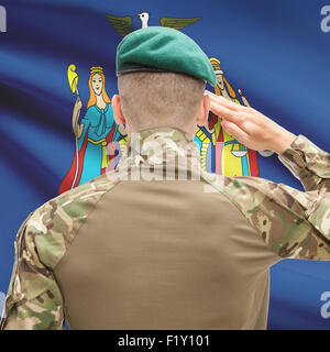 Soldaten salutieren, US State flag Serie - New York Stockfoto