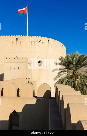 Sultanat von Oman, Gouvernorate Ad-Dakhiliyah, Nizwa, das 17. Jahrhundert Nizwa fort Stockfoto