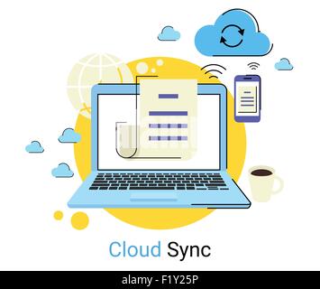 Cloud-Synchronisation Stock Vektor