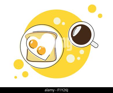 Frühstück am Morgen Runde Symbol Stock Vektor