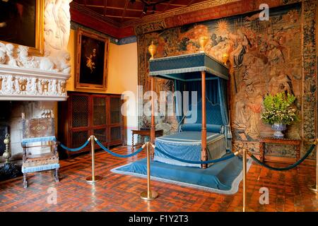 Frankreich, Indre et Loire, Schloss Chenonceau, Diane de Poitiers Schlafzimmer Stockfoto