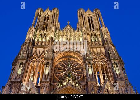 Frankreich, Marne, Reims, Notre Dame Kathedrale als Weltkulturerbe der UNESCO gelistet Stockfoto