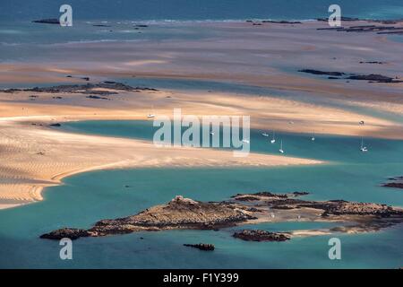 Frankreich, Manche, Chausey Inseln, die Springflut des 21. März 2015 (Luftbild) Stockfoto