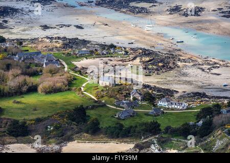 Frankreich, Manche, Chausey Inseln, die Springflut des 21. März 2015 (Luftbild) Stockfoto