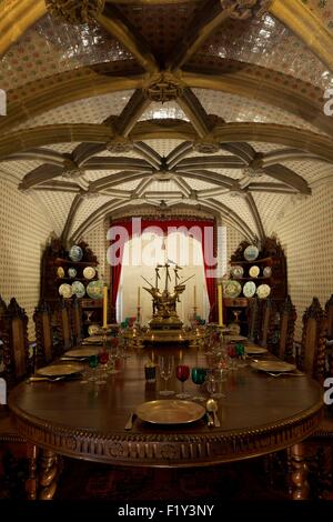 Portugal, Region Lissabon, Sintra, Pena National Palace (Palacio Nacional da Pena), aufgeführt als Weltkulturerbe der UNESCO, Royal Esszimmer Stockfoto