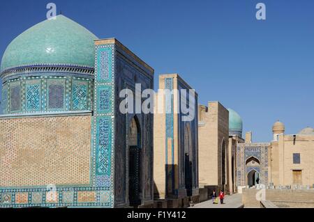 Usbekistan, Samarkand, aufgeführt als Weltkulturerbe der UNESCO, Shah-i-Zinda Nekropole Stockfoto