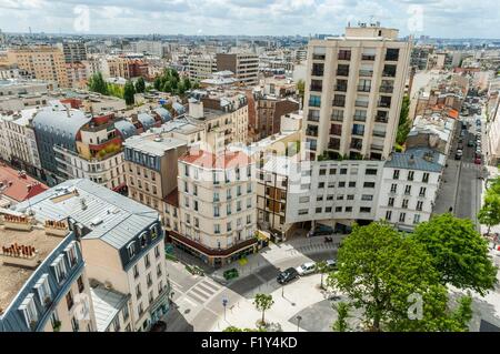 Frankreich, Paris, Place De La Reunion der Start der zwei Straßen von Terre-Neuve und Alexandre Dumas (Luftbild) Stockfoto