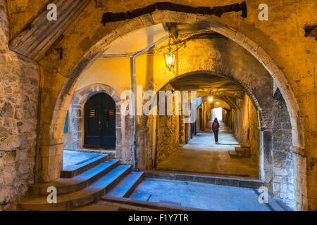 Frankreich, Alpes Maritimes, Villefranche Sur Mer, Altstadt, rue Obscure (14. Jahrhundert) Stockfoto