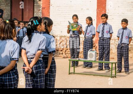 Indien, Rajasthan state, Ranakpur, Vinayak Public School Stockfoto