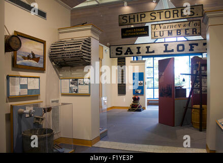 Das Maine Maritime Museum in Bath, Maine.  Funktionen, die die Geschichte des 19. Jahrhunderts Schiffbau, Schiffe und kommerzielle Fahrten. Stockfoto